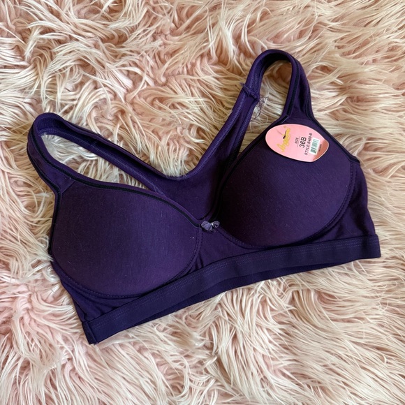 Angelina NWT Purple NWT Padded Racerback Sports Bra 36B - Picture 1 of 7
